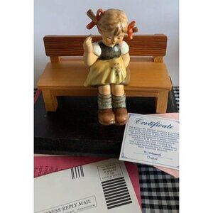 Hummel Goebel Figurine "Nimble Fingers" Certificate - Hand-Painted Porcelain Col